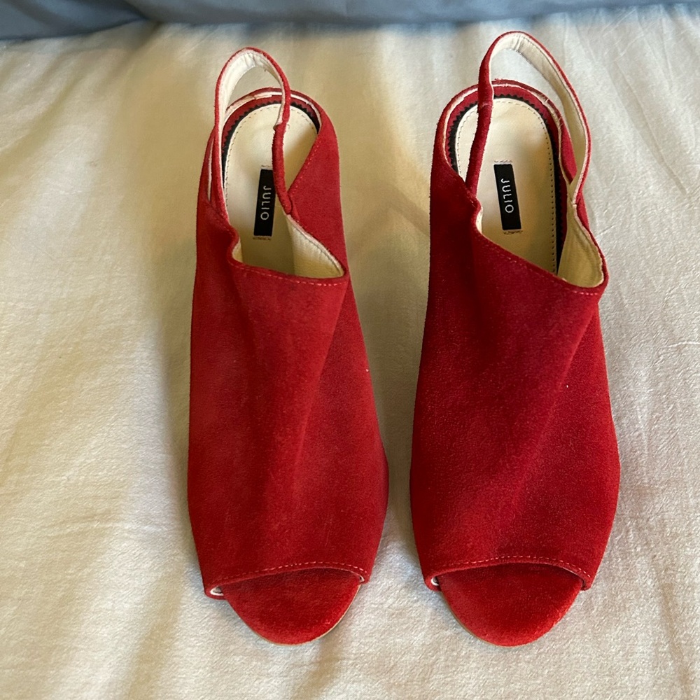 Julio Red Suede Heels